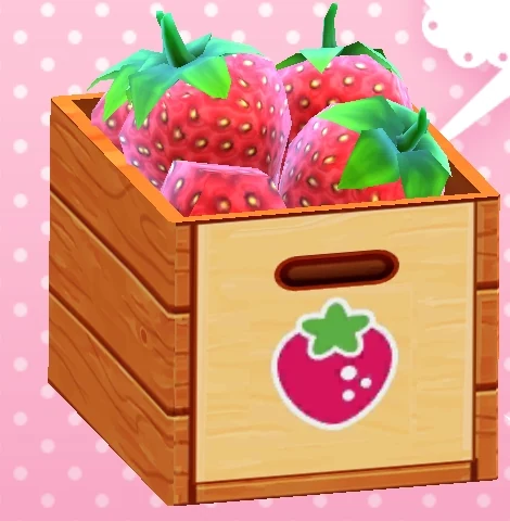 A wooden crate filled with strawberries from Strawberry Shortcake: BerryRush